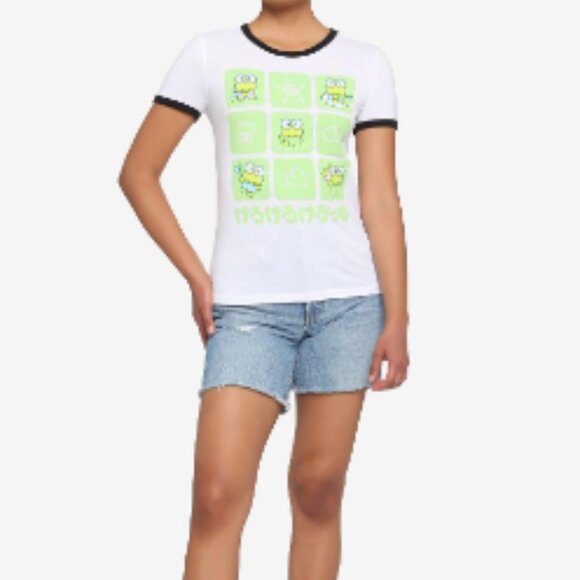 NWT - Keroppi Grid Girls Ringer T-Shirt - SZ 2X - Picture 2 of 3